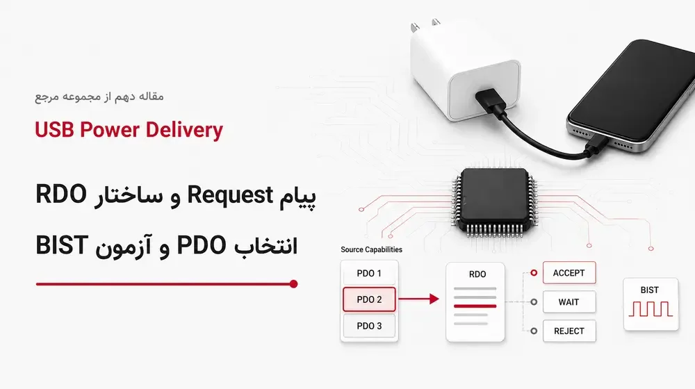 پیام Request در USB PD؛ ساختار RDO، انتخاب PDO و حالت‌های آزمون BIST